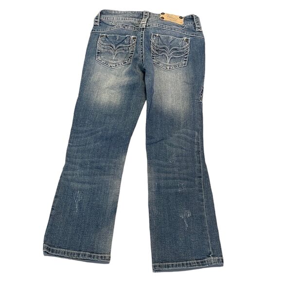 Vanity Premium Collection Jean Capri Pants Women's 25 Denim Distressed Stretch - Picture 3 of 6